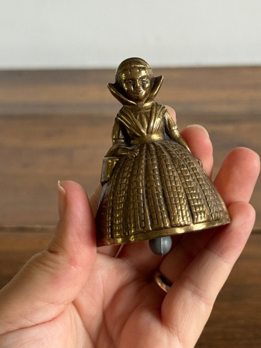 Vintage Brass Lady Bell with Full Dress - Made in England